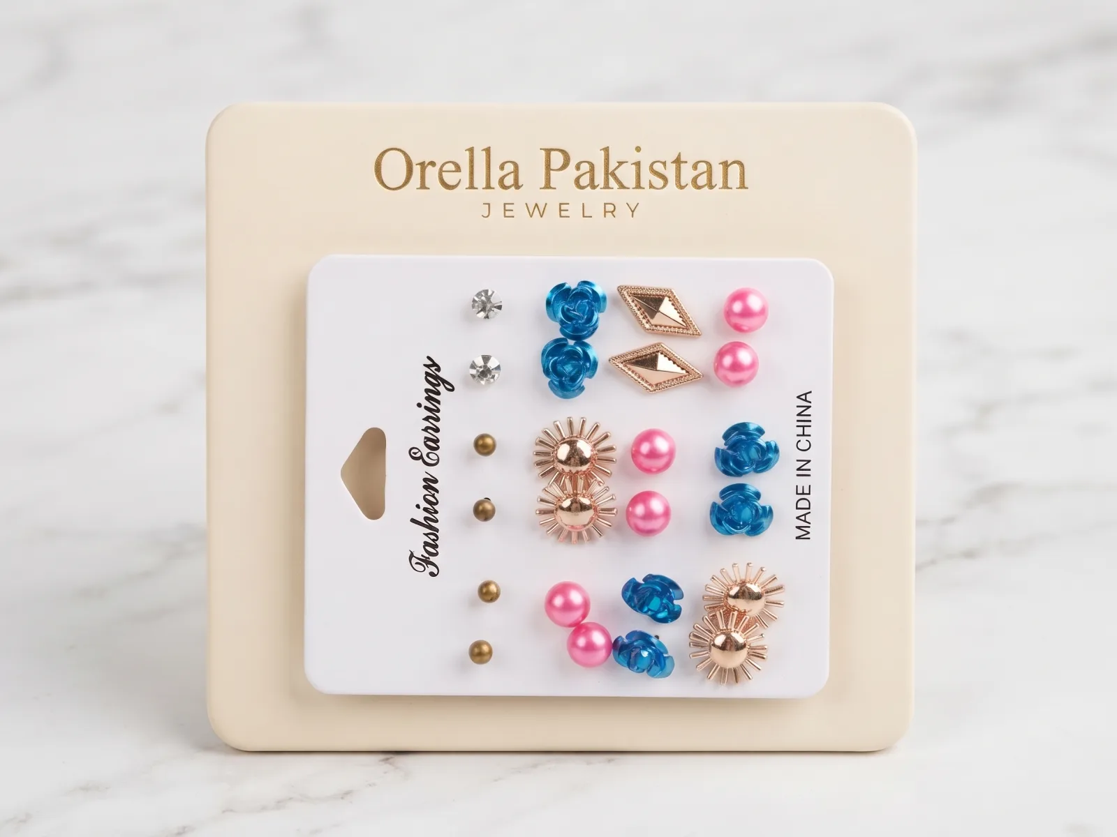 Multi-Pair Stud Earring Set | Orella Pakistan Jewelry
