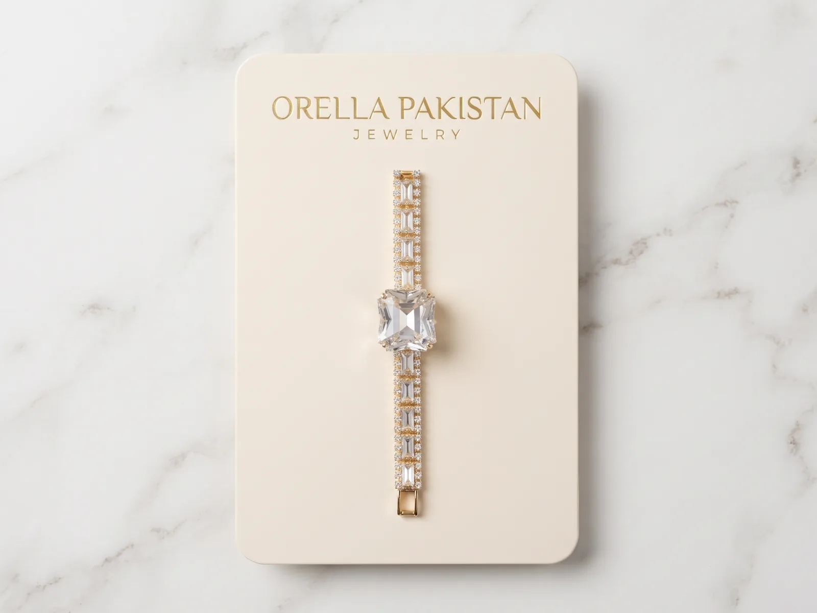 Luxury Emerald-Cut Crystal Bracelet | Orella Pakistan
