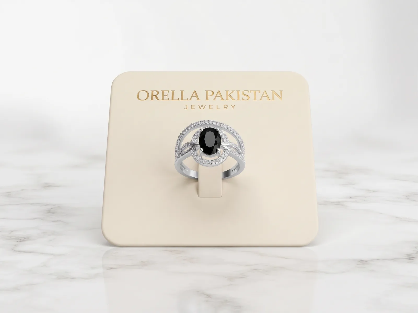 Square Aquamarine Silver Statement Ring | Orella Pakistan Jewelry